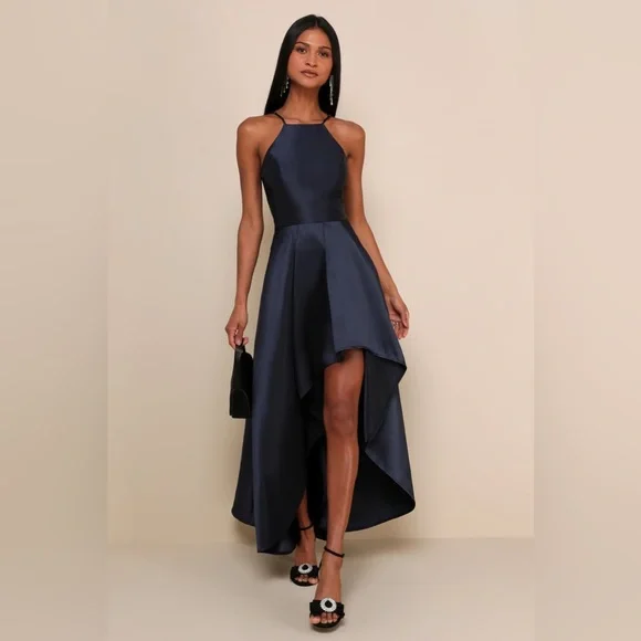 Lulu's Navy High-Low Dress - Picture 2 of 4